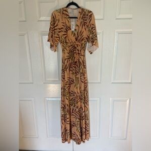 Rachel Pally Caftan Maternity Maxi Dress XS NWT Palm Print Style
